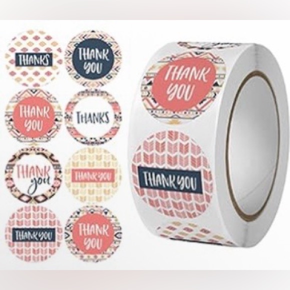 Thank You Stickers Roll 500 COUNT ROLL - RANDOM ROLL - Picture 6 of 11